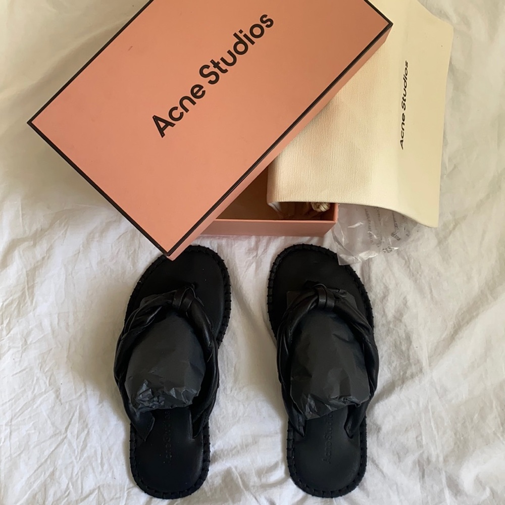 Acne Studios Bema Black Leather Sandals